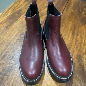 Calson Burgundy Leather Chelsea Boots